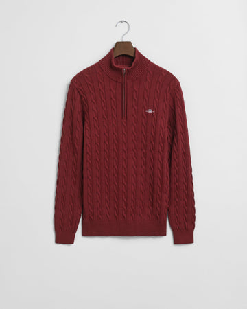 Πουλόβερ Βαμβακερό Half-Zip Με Cable Πλέξη GANT